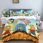 Parure de lit imprimee dessin anime ss - simpson, housse de couette, cadeau d'anniversaire de luxe pour ...