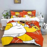Parure de lit imprimee dessin anime ss - simpson, housse de couette, cadeau d'anniversaire de luxe pour ...