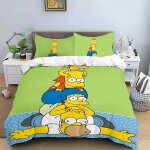 Parure de lit imprimee dessin anime ss - simpson, housse de couette, cadeau d'anniversaire de luxe pour ...