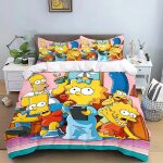 Parure de lit imprimee dessin anime ss - simpson, housse de couette, cadeau d'anniversaire de luxe pour ...
