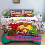 Parure de lit imprimee dessin anime ss - simpson, housse de couette, cadeau d'anniversaire de luxe pour ...