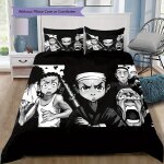 Parure de lit imprimee motif dessin anime freeman, housse de couette et taie d'oreiller, decoration d'int�rieu ...