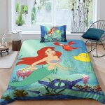 Parure de lit imprim�e la petite sir�ne, motif princesse de dessin anime, facile d'entretien, simple, ...