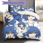 Parure de lit imprimee ryou yamada avec housse de couette et taies d'oreiller, decoration d'int�rieur, ...