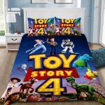 Parure de lit imprimee toy story 3d, housse de couette et taies d'oreiller, 2 / 3 pieces, pour lit simple, ...