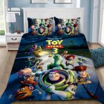Parure de lit imprimee toy story 3d, housse de couette et taies d'oreiller, 2 / 3 pieces, pour lit simple, ...