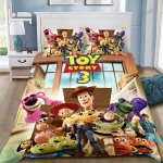 Parure de lit imprimee toy story 3d, housse de couette et taies d'oreiller, 2 / 3 pieces, pour lit simple, ...