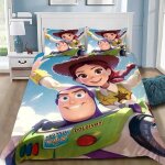 Parure de lit imprimee toy story 3d, housse de couette et taies d'oreiller, 2 / 3 pieces, pour lit simple, ...