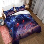 Parure de lit king size - ensemble de couette 3 pieces en microfibre arc - en - ciel avec housse de couette ...