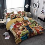 Parure de lit king size - toy story, ensemble de 3 pieces en microfibre avec housse de couette et 2 taies ...