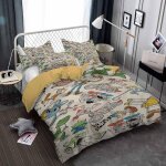 Parure de lit king size - toy story, ensemble de 3 pieces en microfibre avec housse de couette et 2 taies ...