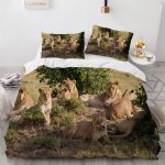 Parures de lit lion animal house de couette cm x cm anti - allergique polyester coton housse de couette ...