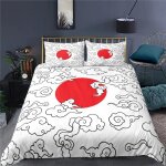 Parure de lit de luxe a imprime japonais 3d, motif samoura�, housse de couette coucher de soleil, motif ...