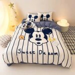 Parure de lit mickey avec housse de couette et taie d'oreiller, king size, pour enfants, garcon s et ...