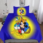 Parure de lit mickey mouse et donald duck pour gar�ons et filles, housse de couette 3d, couvre - lit, ...