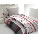 Parure de lit microfibre - home linge passion - shizuoka - housse 140 x 200 cm + 1 taie d'oreiller 63 ...