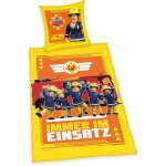 Parure de lit mignonne avec dessin anime sam le pompier, ensemble de literie exquis, housse de couette, ...