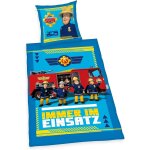 Parure de lit mignonne avec dessin anime sam le pompier, ensemble de literie exquis, housse de couette, ...