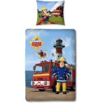 Parure de lit mignonne avec dessin anime sam le pompier, ensemble de literie exquis, housse de couette, ...