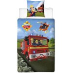 Parure de lit mignonne avec dessin anime sam le pompier, ensemble de literie exquis, housse de couette, ...