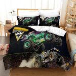 Parure de lit monster jam pour lit simple, double, double, queen et king size. parure de lit monster ...