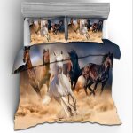 Parure de lit d motif chevaux d'animaux - en microfibre douce - pour unisexe, un bon cadeau - avec housse ...