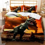Parure de lit motif dinosaure pour enfants, design moderne et mignon, housse de couette, pour lit king ...