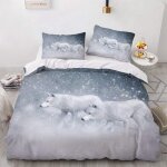 Parure de lit d avec motif de loup, tendance, fantaisiste, housse de couette respirante avec fermeture ...