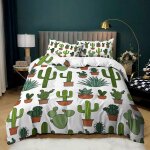 Parure de lit motif ours, dinosaure, cactus et ecureuil - housse de couette 100 % coton lav�, respirante, ...