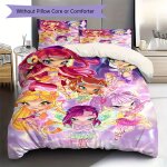 Parure de lit a motifs de personnages de contes de f�es, housse de couette et taie d'oreiller, douce, ...