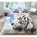 Parure de lit motif tigre 3d avec housse de couette et taie d'oreiller pour lit queen size et king size ...
