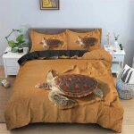 Parure de lit motif tortue de mer, housse de couette, taies d'oreiller, motif animal de l'oc�an, motif ...