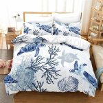 Parure de lit motif tortue de mer, housse de couette, taies d'oreiller, motif animal de l'oc�an, motif ...