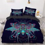 Parure de lit noire, plusieurs tailles, housse de couette 52 % coton, douce et confortable, motif animaux, ...