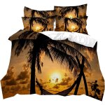 Parure de lit ��t�� oc��an mouette palmier plage ��toile de mer coquille ?les du golfe motif ensemble ...