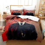 Parure de lit peaky blinders avec housse de couette et taie d'oreiller, motif imprime 3d, pour chambre ...