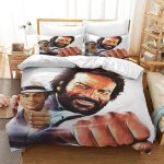 Parure de lit personnalisable bud spencer terence hill, housse de couette, taies d'oreiller et draps ...