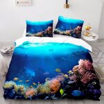 Parure lit personnes doux confortable housse couette enfant microfibre housse de couette x fille ocean ...
