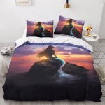 Parure de lit la petite sir�ne pour enfants, housse de couette et taies d'oreiller faciles d'entretien, ...