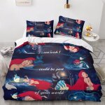 Parure de lit la petite sir�ne pour enfants, housse de couette et taies d'oreiller faciles d'entretien, ...