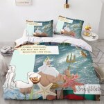 Parure de lit la petite sir�ne, ensemble de literie imprim�, dessin anime, princesse, ensemble de literie ...