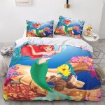 Parure de lit la petite sir�ne, ensemble de literie imprim�, dessin anime, princesse, king size, ensemble ...