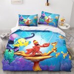 Parure de lit la petite sir�ne, ensemble de literie imprim�, dessin anime, princesse, king size, ensemble ...