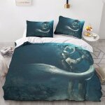 Parure de lit la petite sir�ne pour filles et gar�ons, ensemble de 3 pieces avec housse de couette et ...