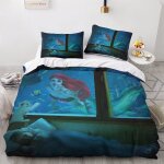 Parure de lit la petite sir�ne pour homme, housse de couette double, dessin anime, princesse, facile ...