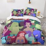 Parure de lit la petite sir�ne, housse de couette, couple, dessin anime, princesse, super douce, facile ...