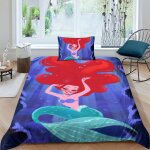 Parure de lit la petite sir�ne imprim�e en 3d avec taie d'oreiller pour enfants, motif dessin anime, ...