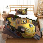 Parure de lit pi��ces pour chuggington animated train impression d housse de couette en microfibre hypoallergi ...