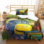 Parure de lit pi��ces pour chuggington animated train impression d housse de couette en microfibre hypoallergi ...