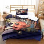 Parure de lit pi��ces pour chuggington animated train impression d housse de couette en microfibre hypoallergi ...
